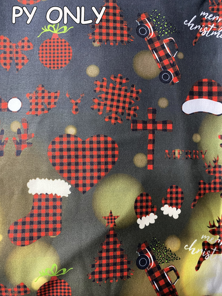 9383 Plaid Xmas on Sparkle DESIGNER LEGGINGS HQ-BBOK SO