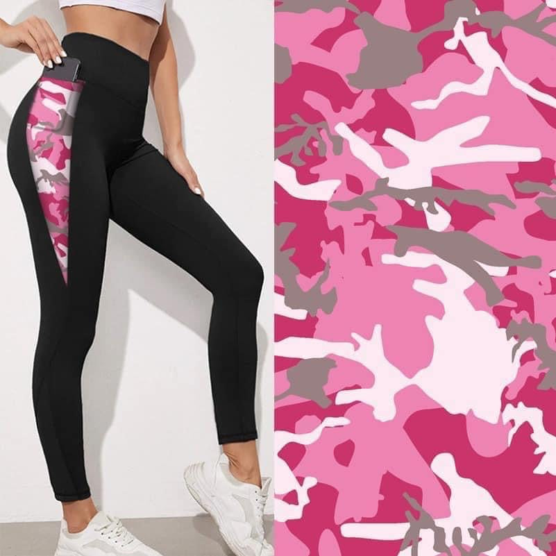 9439 Black w Pink Camo SVP DESIGNER LEGGINGS HQ-BBOK