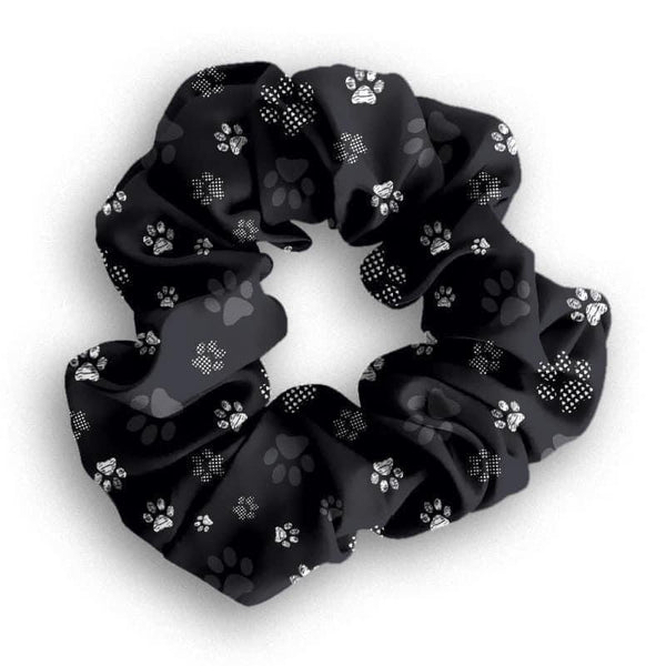 9443hs Black Printed Paws HAIR SCRUNCHIE HQ-BBN16B