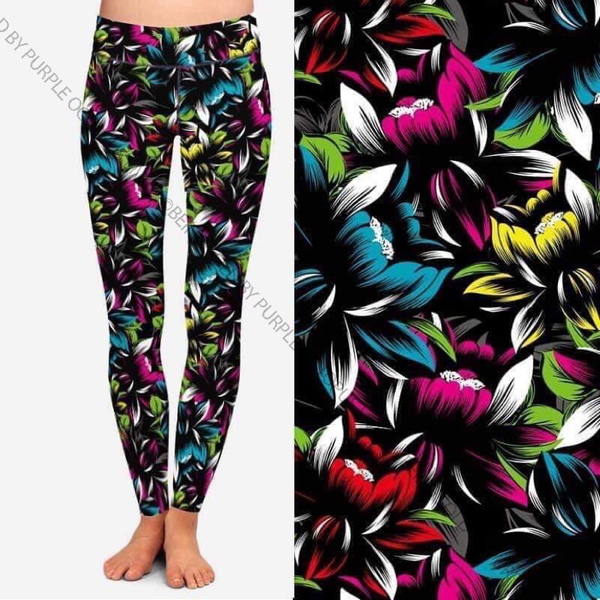 9453 Colorful Lotus DESIGNER LEGGINGS HQ-BBOK