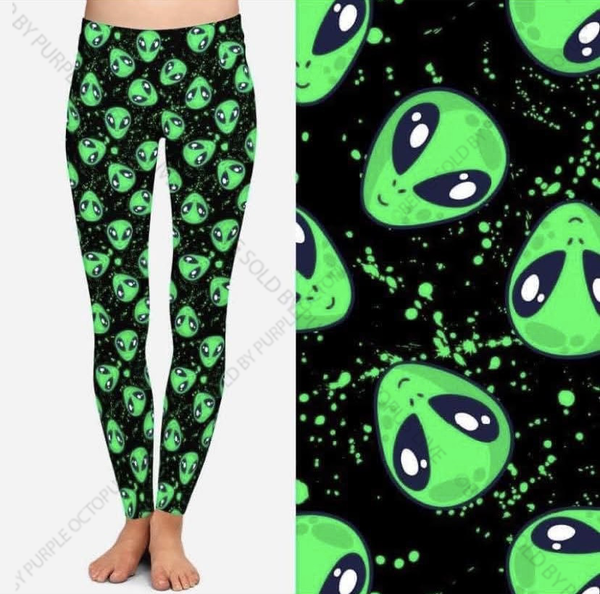 9471 Green Alien DESIGNER LEGGINGS HQ-N31B G