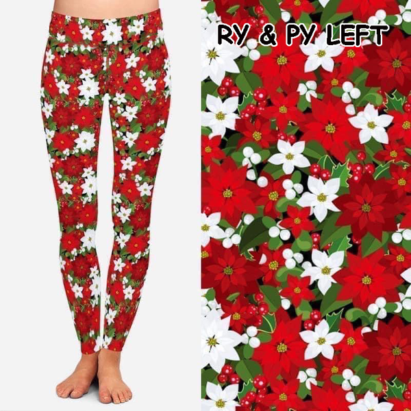 9475 Poinsettias DESIGNER LEGGINGS HQ-BBOKDS