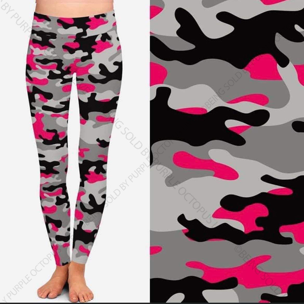 9511 Camo With Pink DESIGNER LEGGINGS HQ-B43Tbb