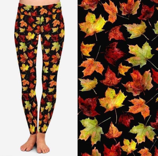 9525 Fall Leaves DESIGNER LEGGINGS HQ-BBOK