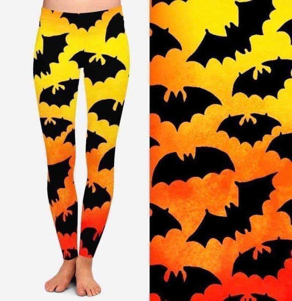 9526 Sunset Bats DESIGNER LEGGINGS HQ-BBOK