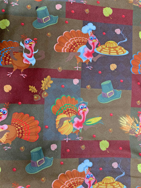 9530 Turkey On Plaid DESIGNER LEGGINGS HQ-BBOK SO