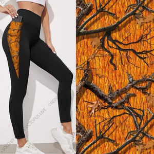 9536 Black w Orange Tree Camo SVP DESIGNER LEGGINGS HQ-N56B