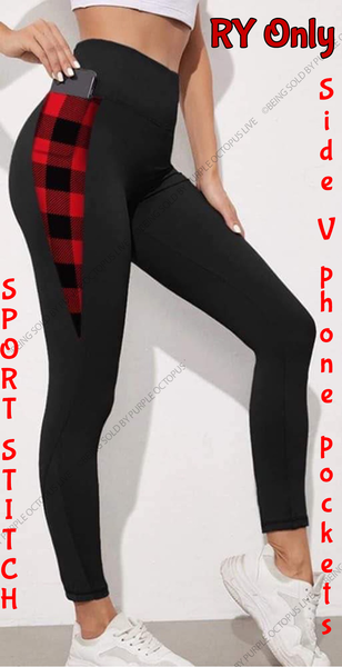 9549 Plaid Red Buffalo OnThe Side SVP DESIGNER LEGGINGS HQ-N147A