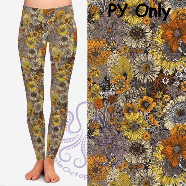 9554 2nd Dried Flower Art DESIGNER LEGGINGS HQ-N67C