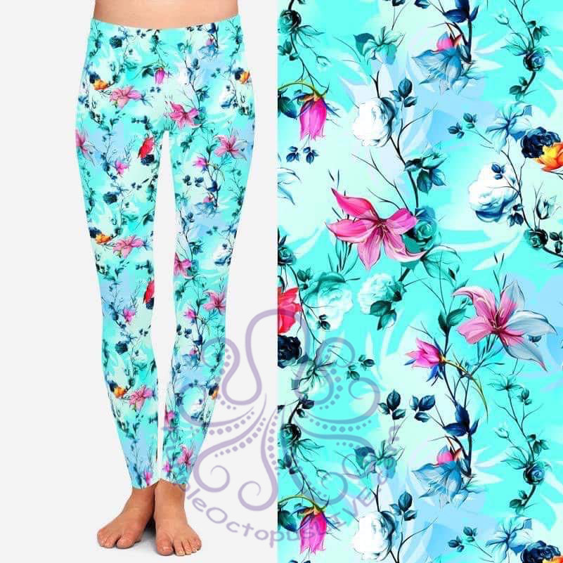 9561 Fine Floral & Vines DESIGNER LEGGINGS HQ-B47T