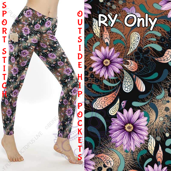 9565 Floral Splash SSP DESIGNER LEGGINGS HQ-N73T G