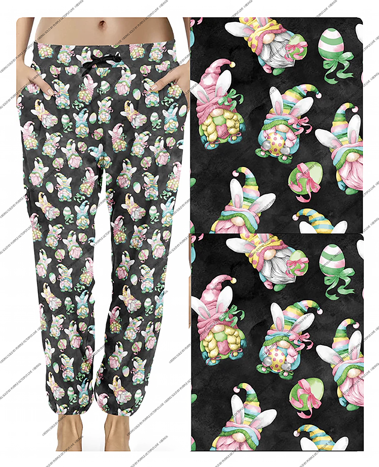 9575 Bunny Gnomes DESIGNER JOGGERS HQ-EASTER