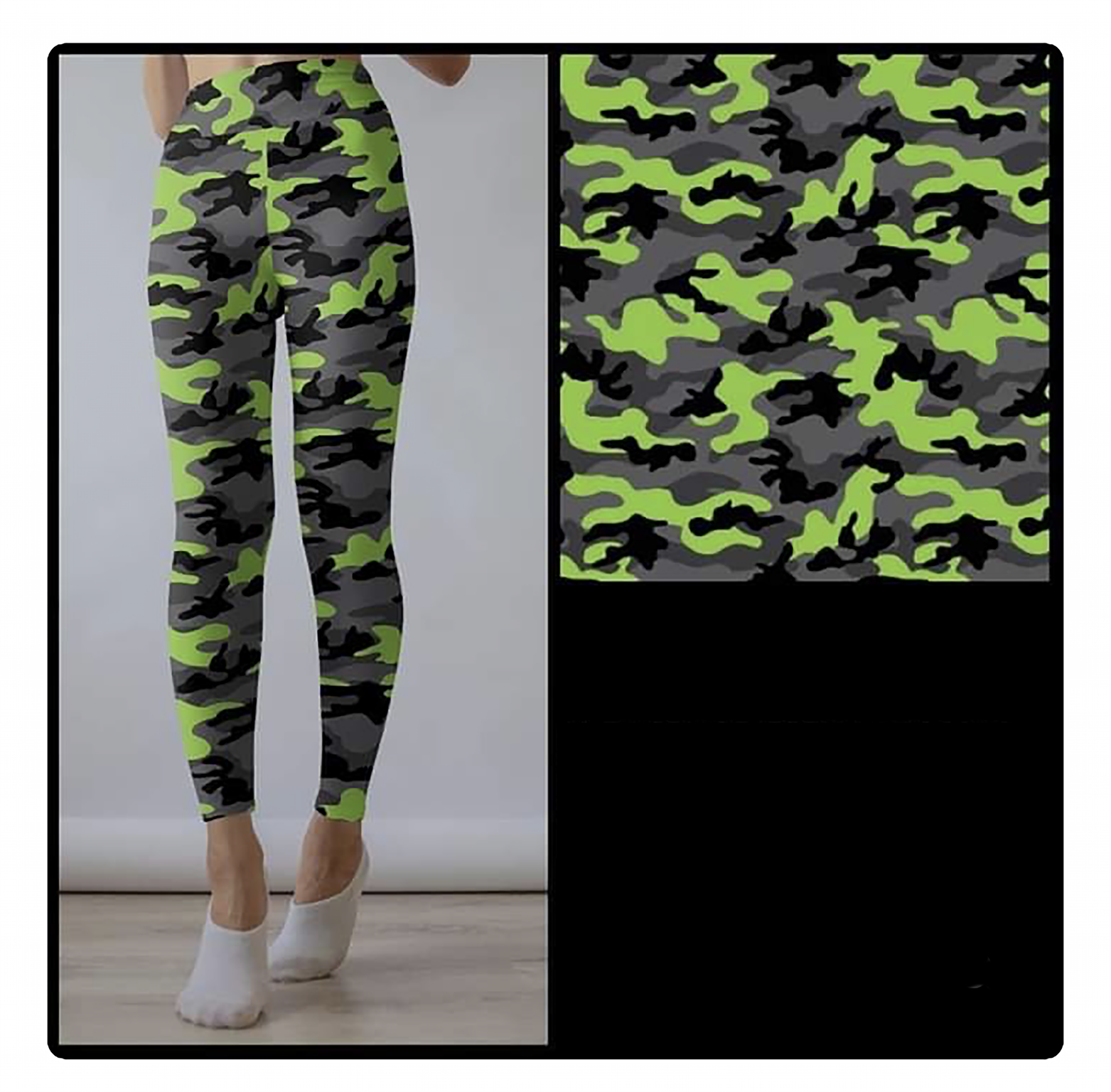9581 Lime Camo DESIGNER LEGGINGS HQ-CC3B G’
