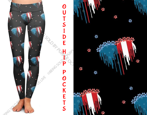 9593 2nd American Paws DESIGNER LEGGINGS HQ-JULY4