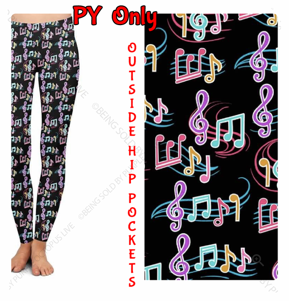 9603 Music Notes DESIGNER LEGGINGS HQ-B42B