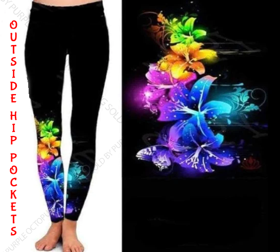 9604 Bright Bouquet DESIGNER LEGGINGS HQ-B14B