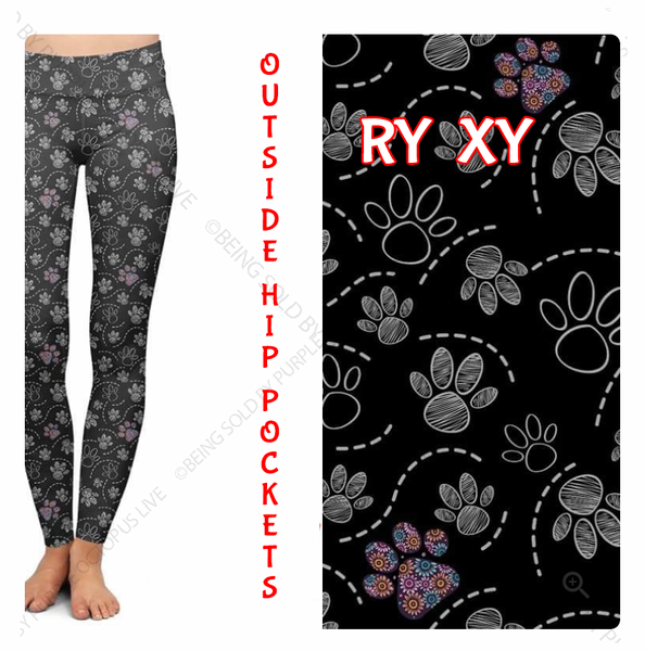 9606 Fancy Paw Paths DESIGNER LEGGINGS HQ-C26T