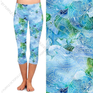 9642c Blue Floral Geo DESIGNER CAPRI HQ-H36B