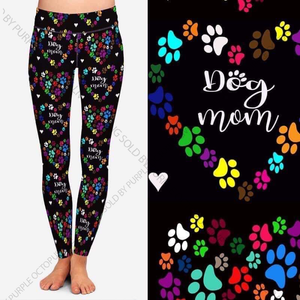 9646 Heart Of Paws Mom DESIGNER LEGGINGS HQ-H19B G