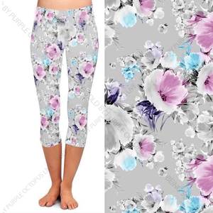9649c Florals On Grey DESIGNER CAPRI HQ-HA17A G
