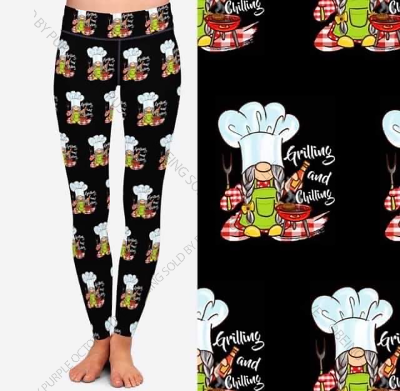 9653 Grilling Gnomes DESIGNER LEGGINGS HQ-HA9C G