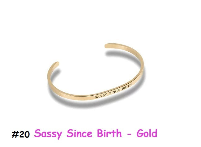 9922 Unique Premium Bracelet - #20 Sassy Since Birth - Gold