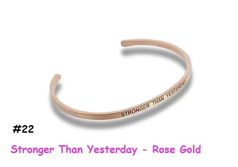 9922 Unique Premium Bracelet - #22 Stronger Than Yesterday - Rose Gold