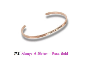 9922 Unique Premium Bracelet - #2 Always A Sister - Rose Gold