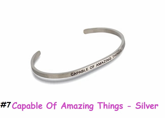 9922 Unique Premium Bracelet - #7 Capable Of Amazing Things - Silver