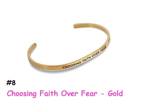 9922 Unique Premium Bracelet - #8 Choosing Faith Over Fear - Gold