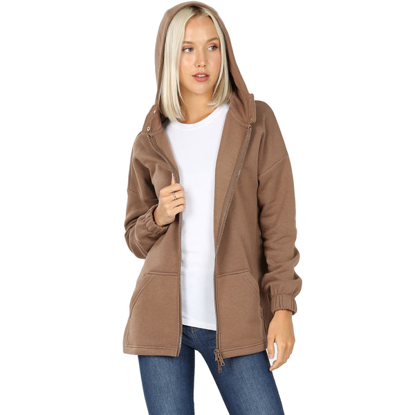 5829 2 Way Zipper HOODIE w Kangaroo PKT in MOCHA HQ-G49B