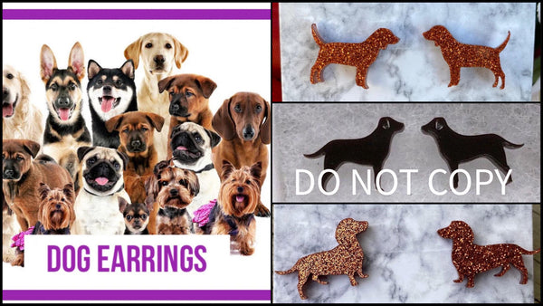 9925 Dog EARRINGS - Stud  HQ-3ADD ON