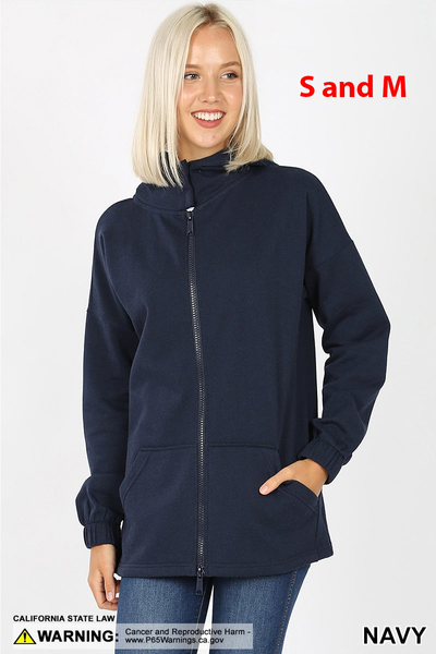 5826 2 Way Zipper HOODIE w Kangaroo PKT in NAVY HQ-HA53B G
