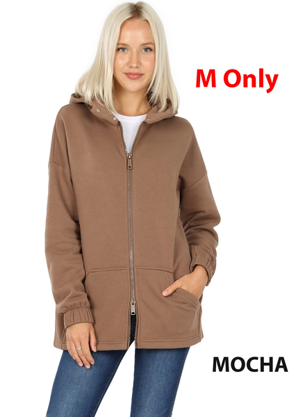 5829 2 Way Zipper HOODIE w Kangaroo PKT in MOCHA HQ-G49B