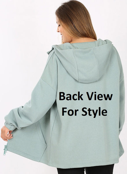 5826 2 Way Zipper HOODIE w Kangaroo PKT in NAVY HQ-HA53B G