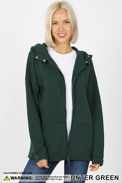 5825 2 Way Zipper HOODIE w Kangaroo PKT in HUNTER GREEN HQ-G49A