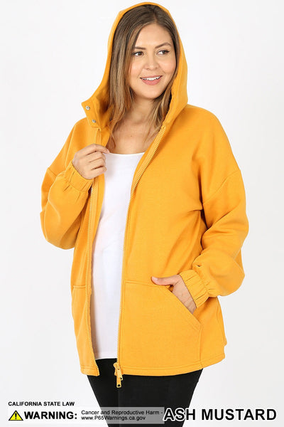 5830 2 Way Zipper HOODIE w Kangaroo PKT in ASH MUSTARD HQ-HA27C G