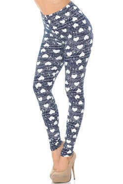 2313 White Hearts on Blue PREM LEGGINGS HQ-BBOK
