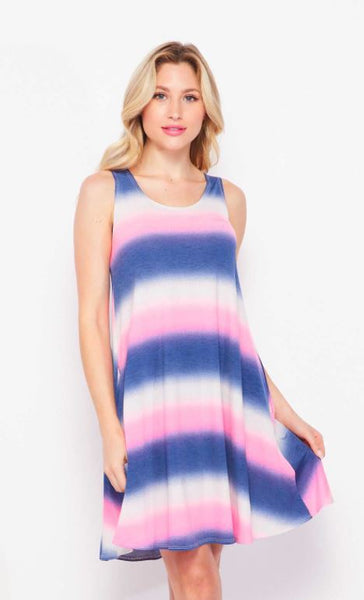 10021 0/0S Tie Dye Shift DRESS HQ-HANG T71A