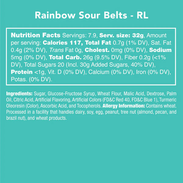 10801 Rainbow Sour Belts 5oz CANDY CLUB CUP HQ-Z99