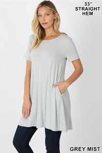 11059 1/4S LL Flared TOP w PKTS in GREY MIST HQ-D41T