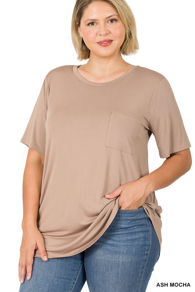 $15 3X .. 11228 1/4S Model RN Pocket TOP in ASH MOCHA HQ-F2T