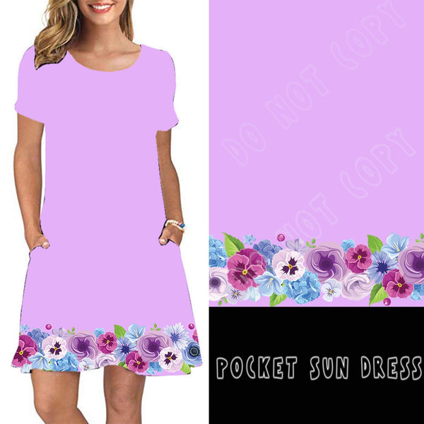 1574 1/4S Pretty Pansies Pocket Sun DRESS HQ-G26B