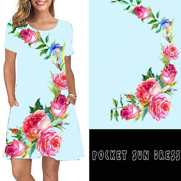 1576 1/4S Floral Swag Pocket Sun DRESS HQ-HA32B G