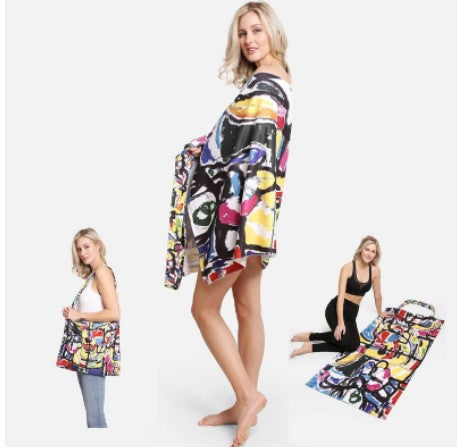 2 in 1 Print Beach Towels & Tote Bag
