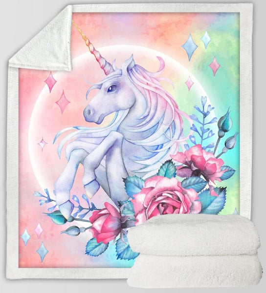 30008 Unicorn #1 Sherpa Blanket