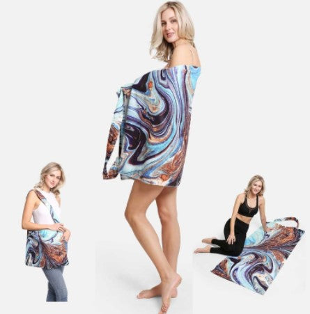 2 in 1 Print Beach Towels & Tote Bag