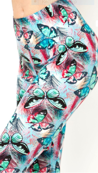 2068 Peppermint Butterfly LEGGINGS HQ-Z99