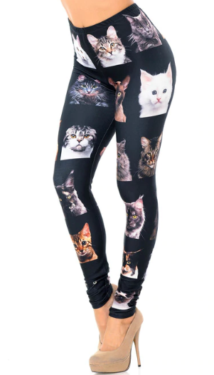 2318 Kitty Faces PREM LEGGINGS HQ-HA1C G
