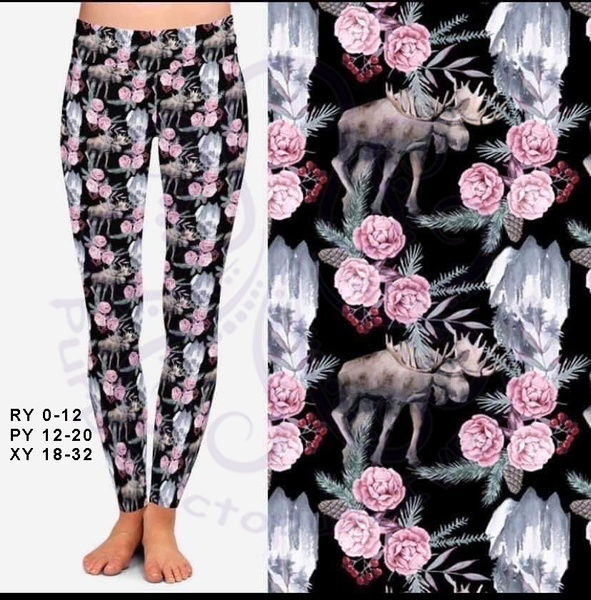 282 MT Moose Floral DESIGNER LEGGINGS HQ-BBOK